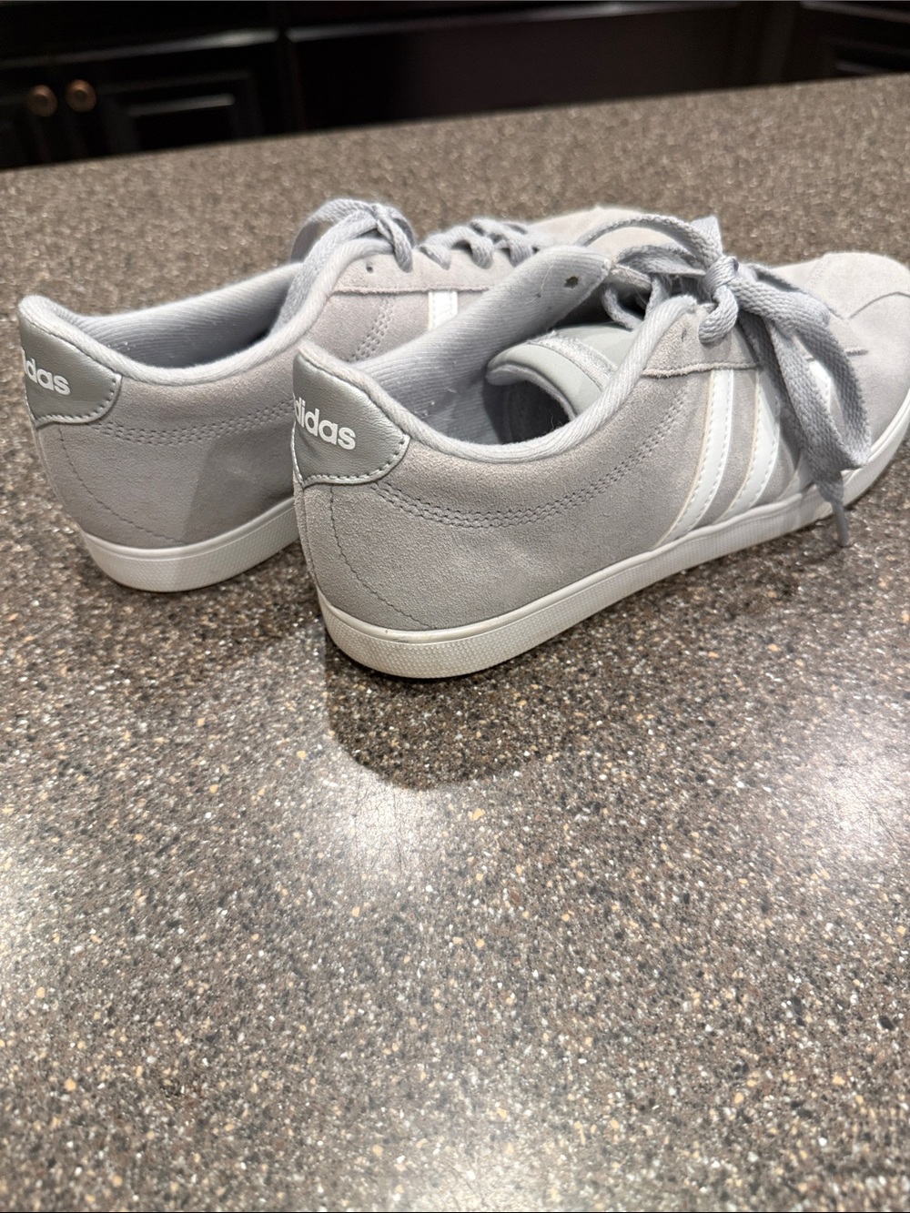 adidas Light Gray Suede Low-Top Sneakers for Women